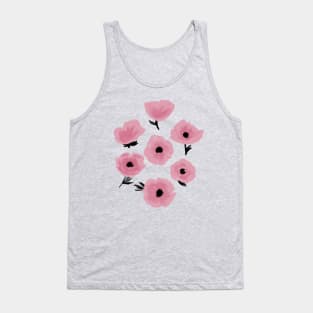 Mauve Abstract Poppies Tank Top